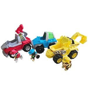 Paw Patrol Dino Rescue Vehicle‎ Figure Lot Marshall Rubble Rex Spin Master toys